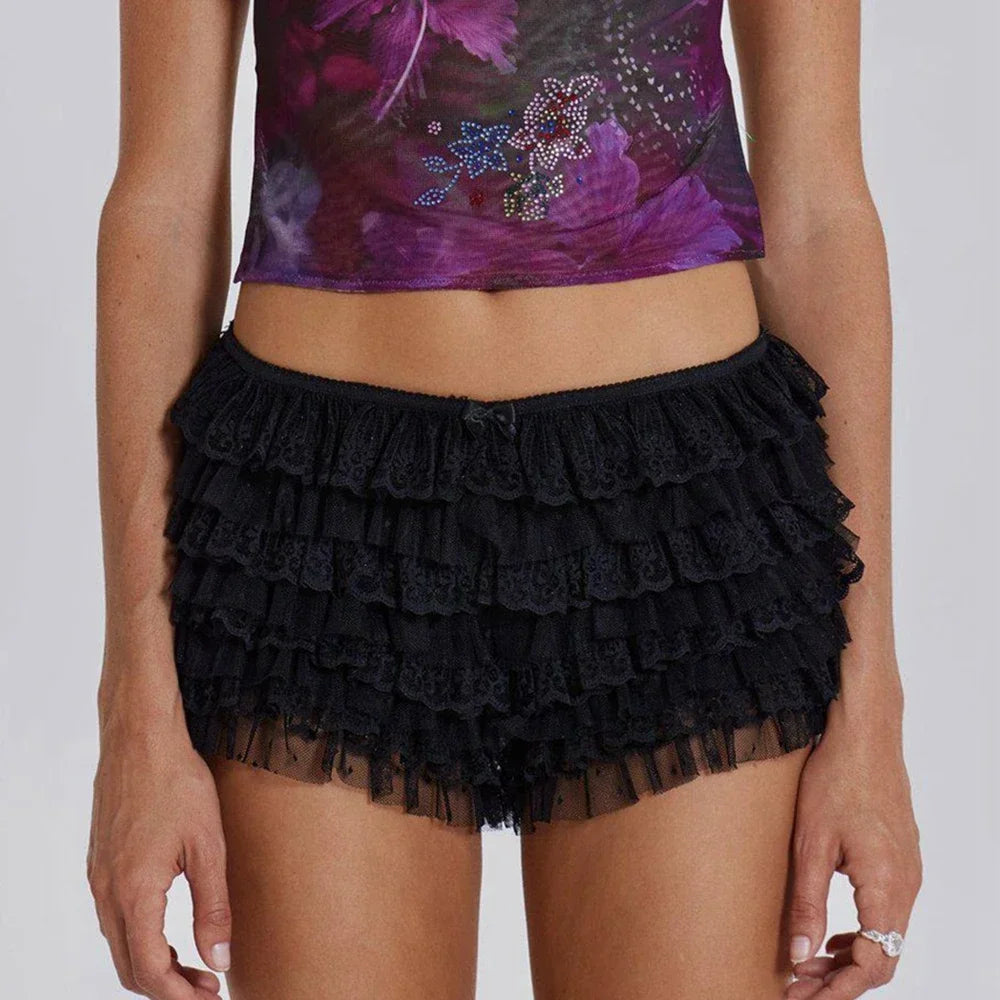 Lace Ruffle Bloomer Shorts