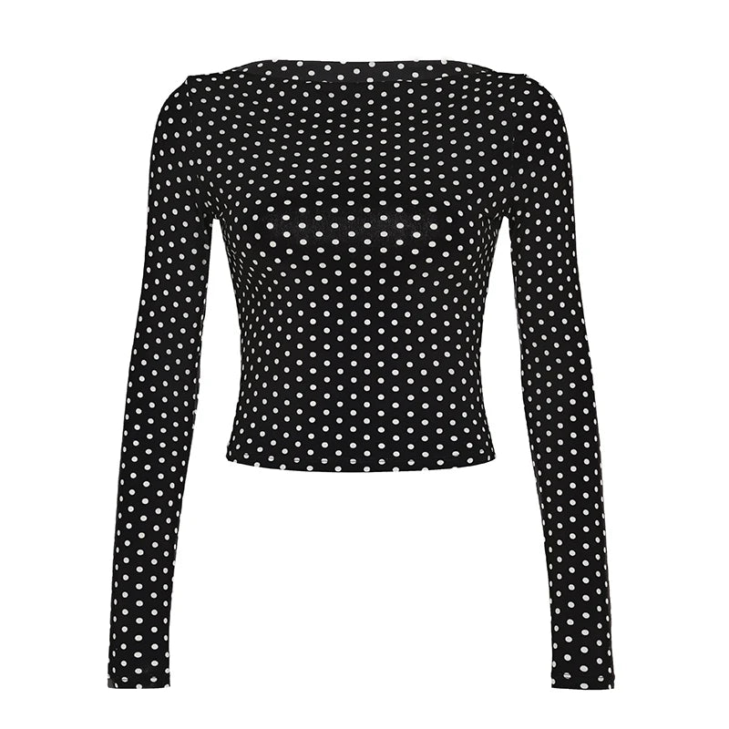 Polka Dot Print Long Sleeve