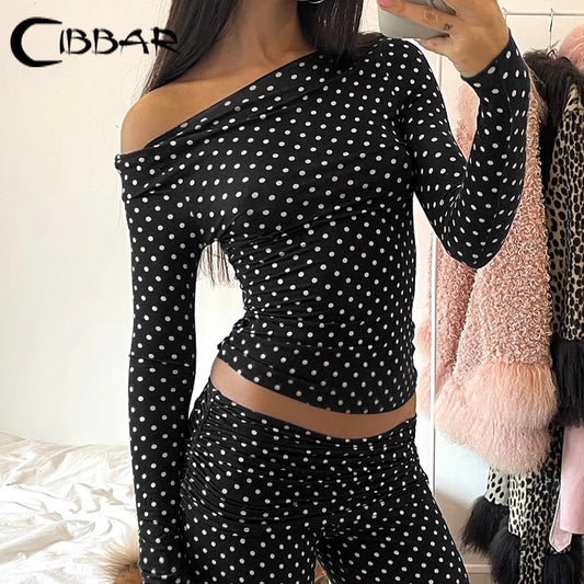 Polka Dot Print Long Sleeve