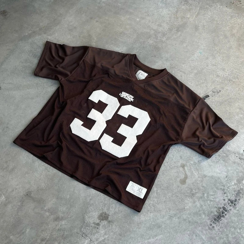 Oversized Mesh Sports Jersey T Shirt