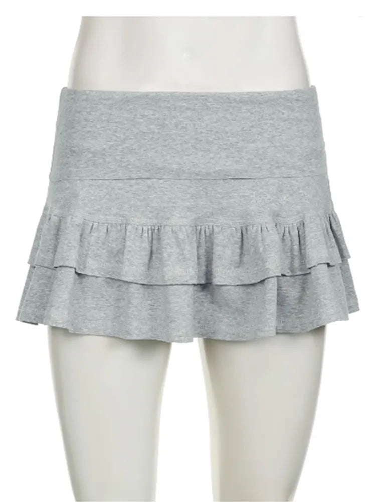 Low-Waisted Pleated Mini Skirt