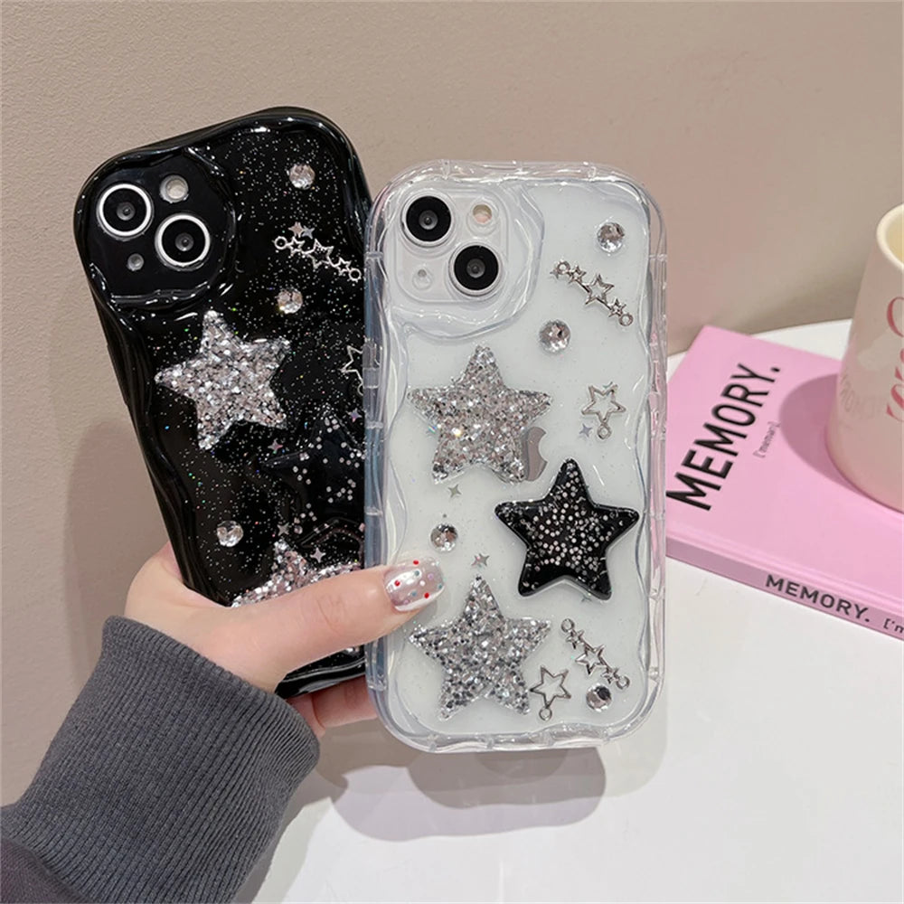 3D Glitter Star Phone Case For iPhone