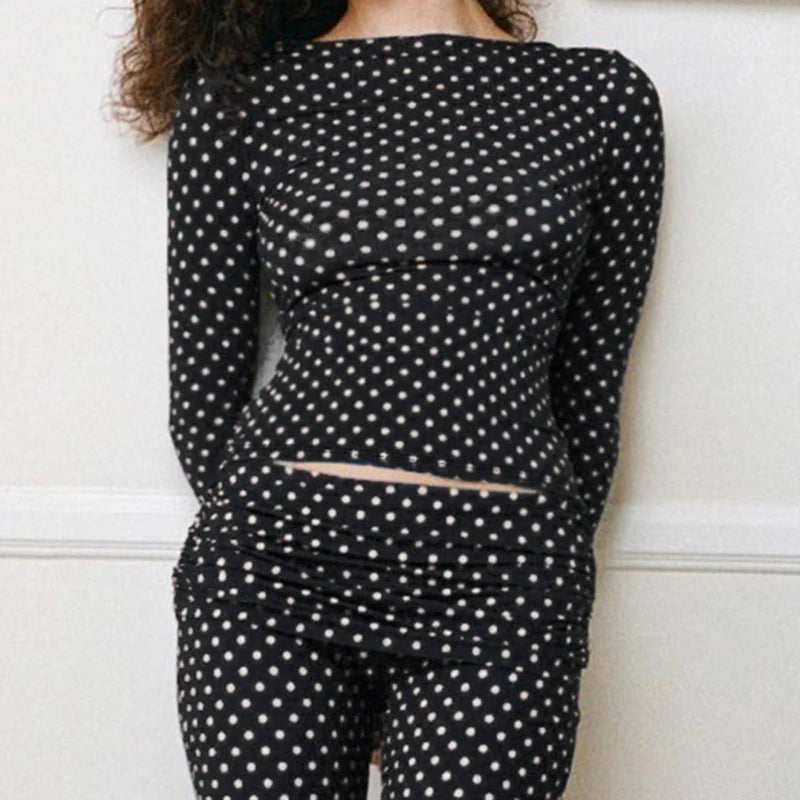 Polka Dot Print Long Sleeve