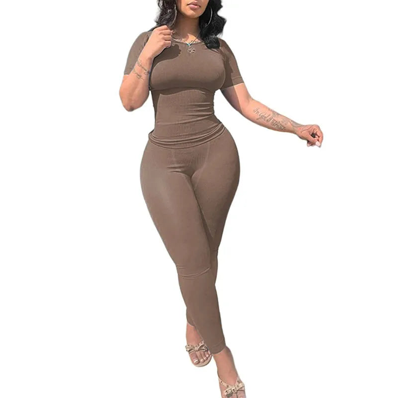 Lounge Wear Ribbed 2 Piece Matching Set