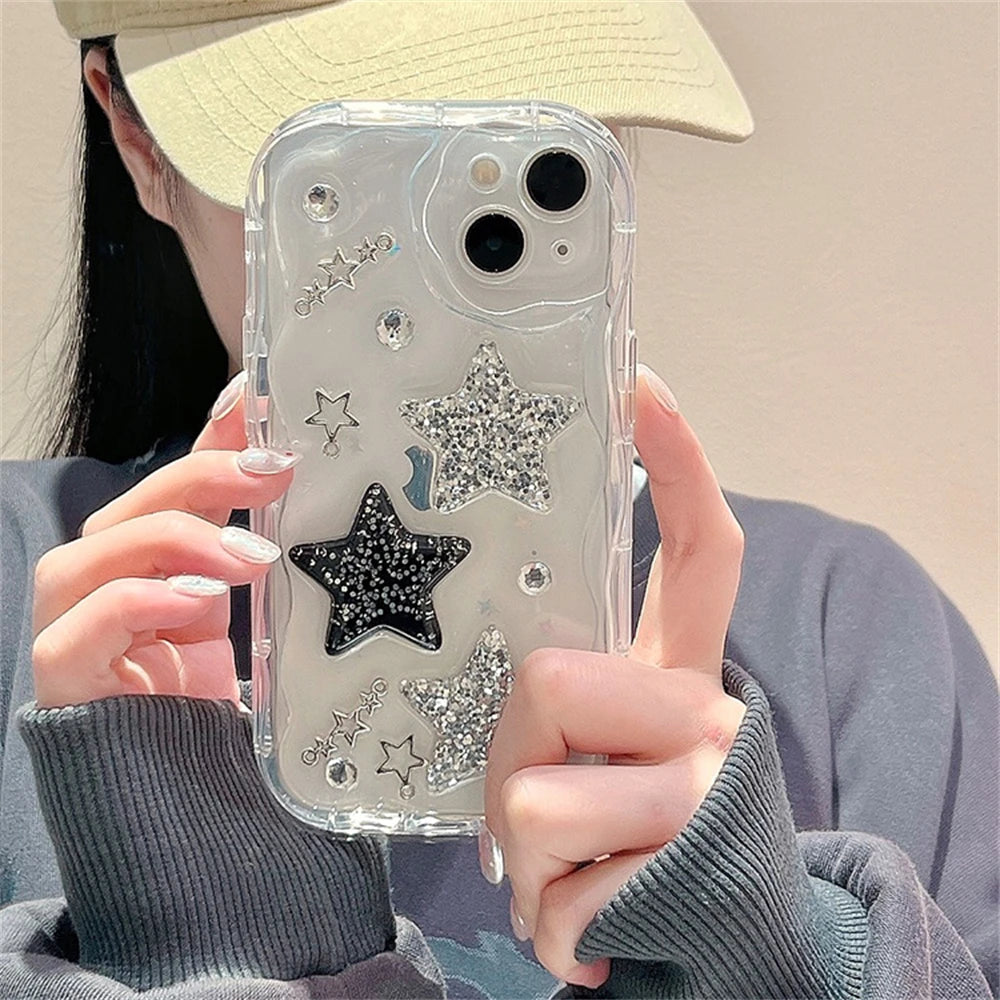 3D Glitter Star Phone Case For iPhone