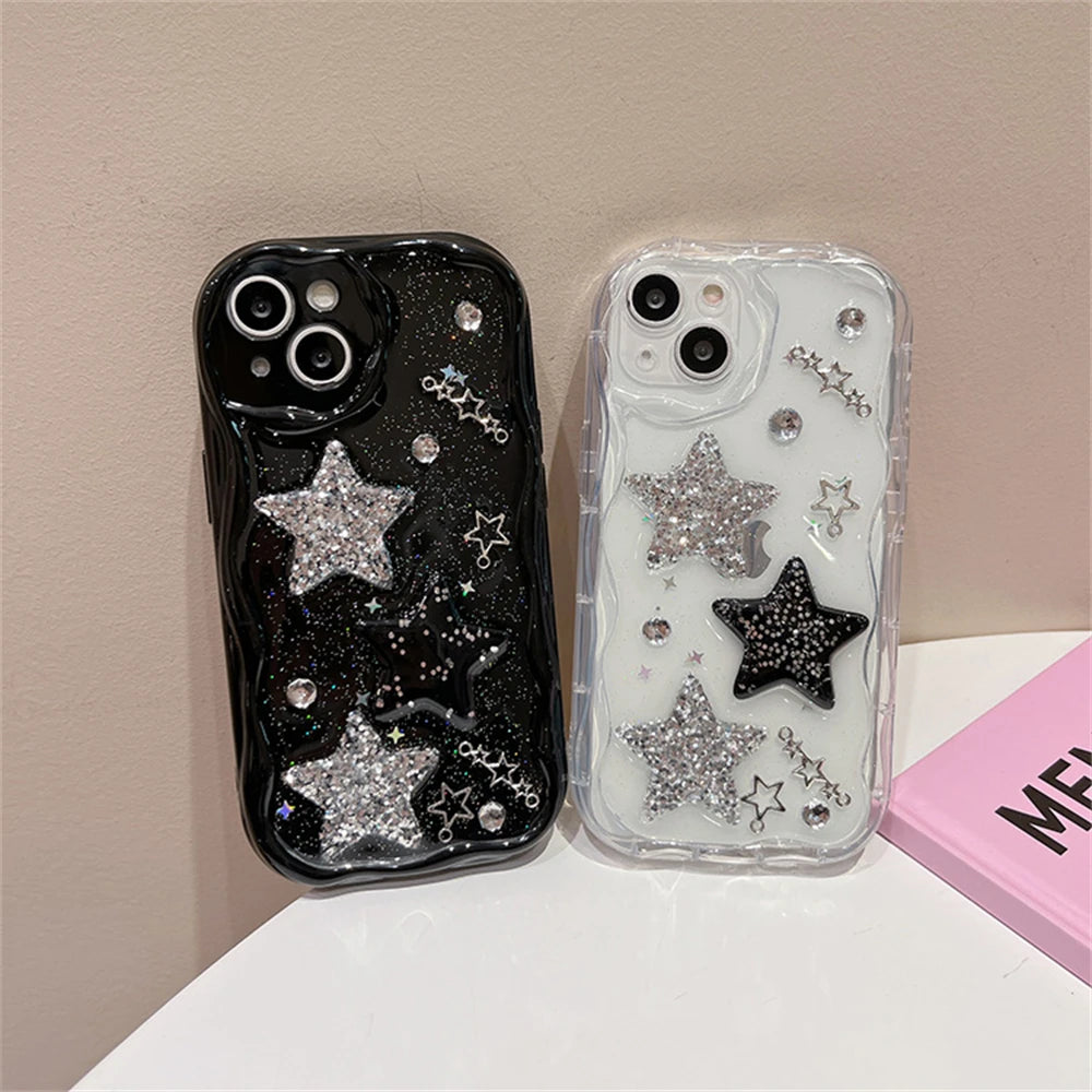 3D Glitter Star Phone Case For iPhone