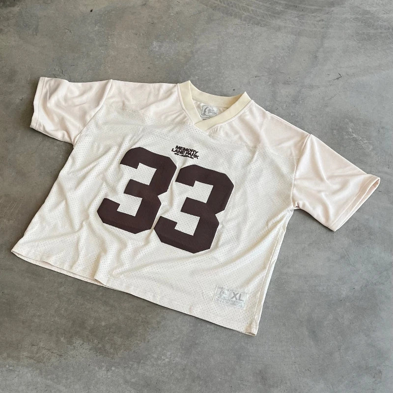 Oversized Mesh Sports Jersey T Shirt